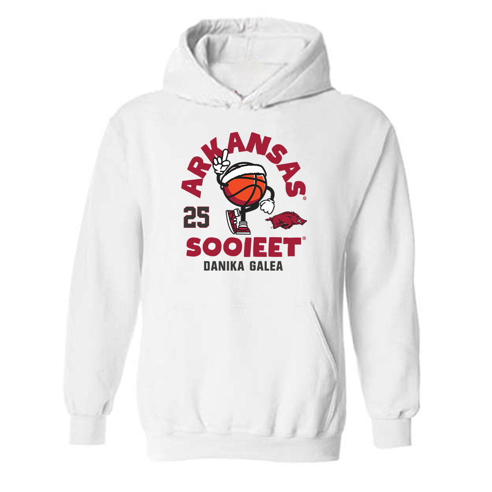 Arkansas - NCAA Women's Basketball : Danika Galea - Fashion Shersey Hooded Sweatshirt-0