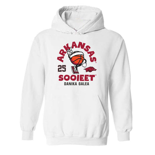 Arkansas - NCAA Women's Basketball : Danika Galea - Fashion Shersey Hooded Sweatshirt-0