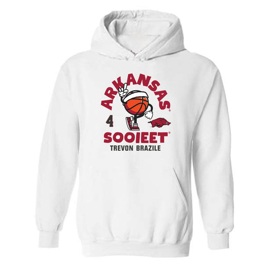 Arkansas - NCAA Men's Basketball : Trevon Brazile - Fashion Shersey Hooded Sweatshirt-0