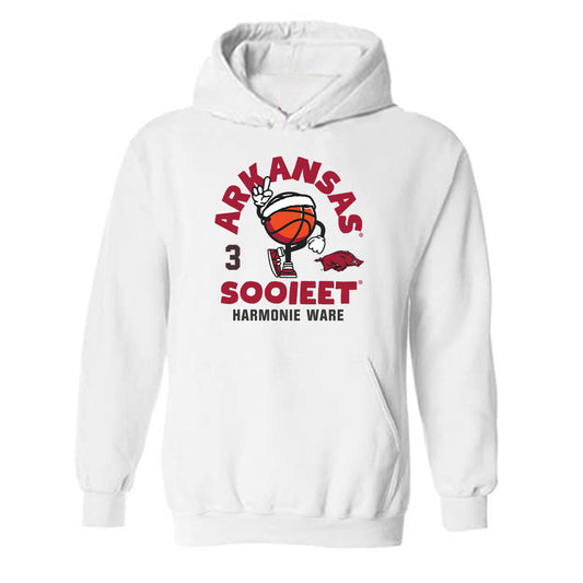 Arkansas - NCAA Women's Basketball : Harmonie Ware - Fashion Shersey Hooded Sweatshirt-0