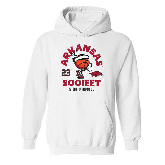 Arkansas - NCAA Men's Basketball : Nick Pringle - Fashion Shersey Hooded Sweatshirt-0