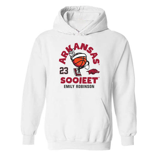 Arkansas - NCAA Women's Basketball : Emily Robinson - Fashion Shersey Hooded Sweatshirt-0