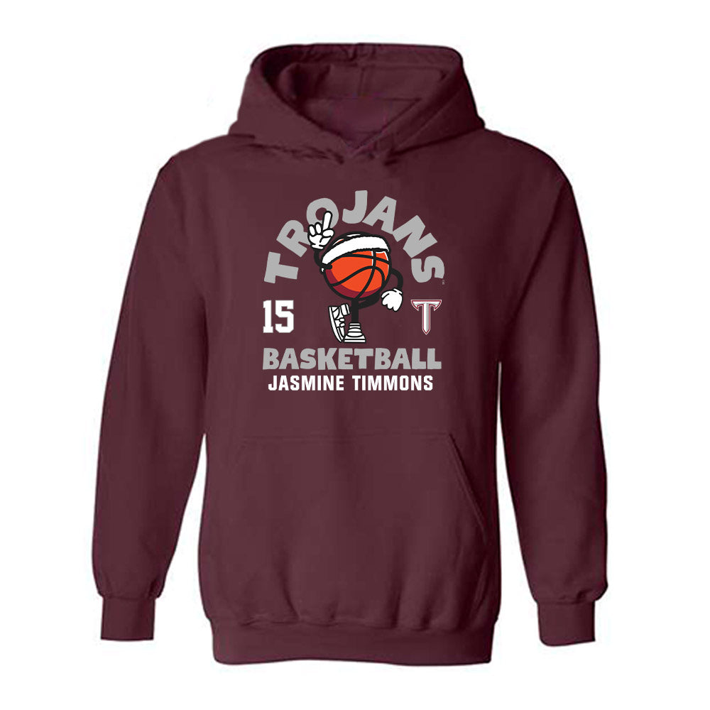 Troy - NCAA Women's Basketball : Jasmine Timmons - Fashion Shersey Hooded Sweatshirt-0