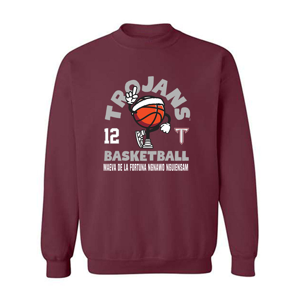 Troy - NCAA Women's Basketball : Maeva de la Fortuna Ngnawo Nguiensam - Fashion Shersey Crewneck Sweatshirt-0