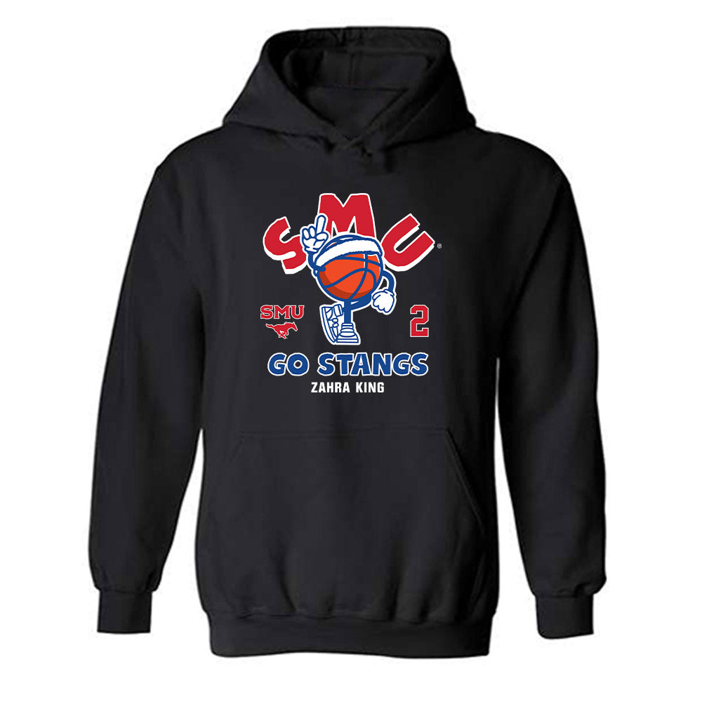 SMU - NCAA Women's Basketball : Zahra King - Fashion Shersey Hooded Sweatshirt-0