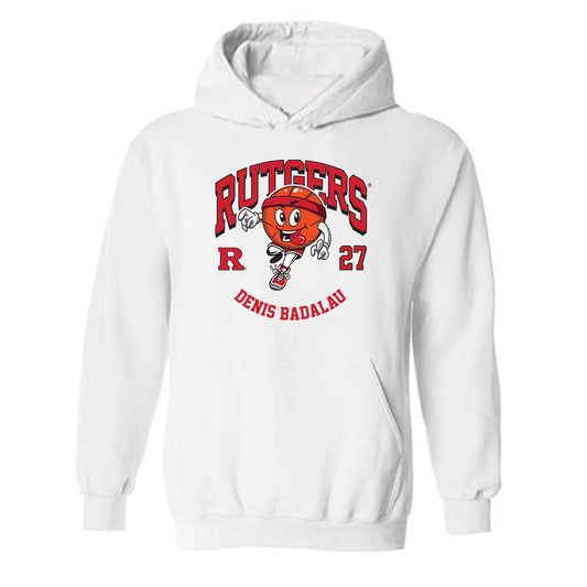 Rutgers - NCAA Men's Basketball : Denis Badalau - Fashion Shersey Hooded Sweatshirt-0