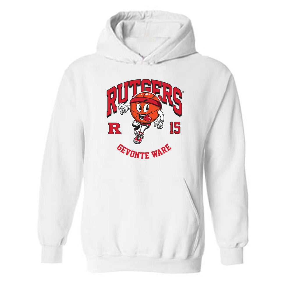 Rutgers - NCAA Men's Basketball : Gevonte Ware - Fashion Shersey Hooded Sweatshirt-0