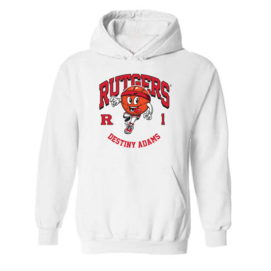 Rutgers - NCAA Women's Basketball : Destiny Adams - Fashion Shersey Hooded Sweatshirt-0