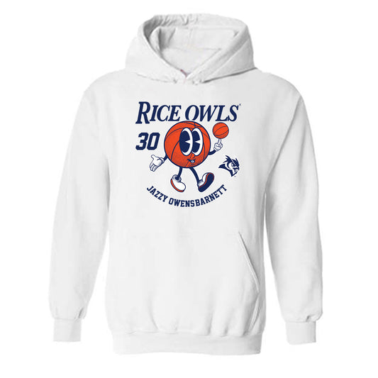 Rice - NCAA Women's Basketball : Jazzy Owens-Barnett - Fashion Shersey Hooded Sweatshirt