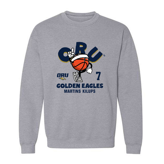 Oral Roberts - NCAA Men's Basketball : Martins Kilups - Fashion Shersey Crewneck Sweatshirt-0