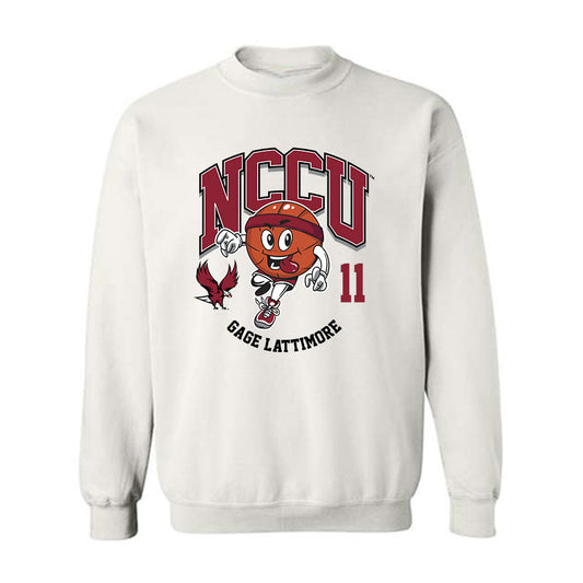 NCCU - NCAA Men's Basketball : Gage Lattimore - Fashion Shersey Crewneck Sweatshirt-0