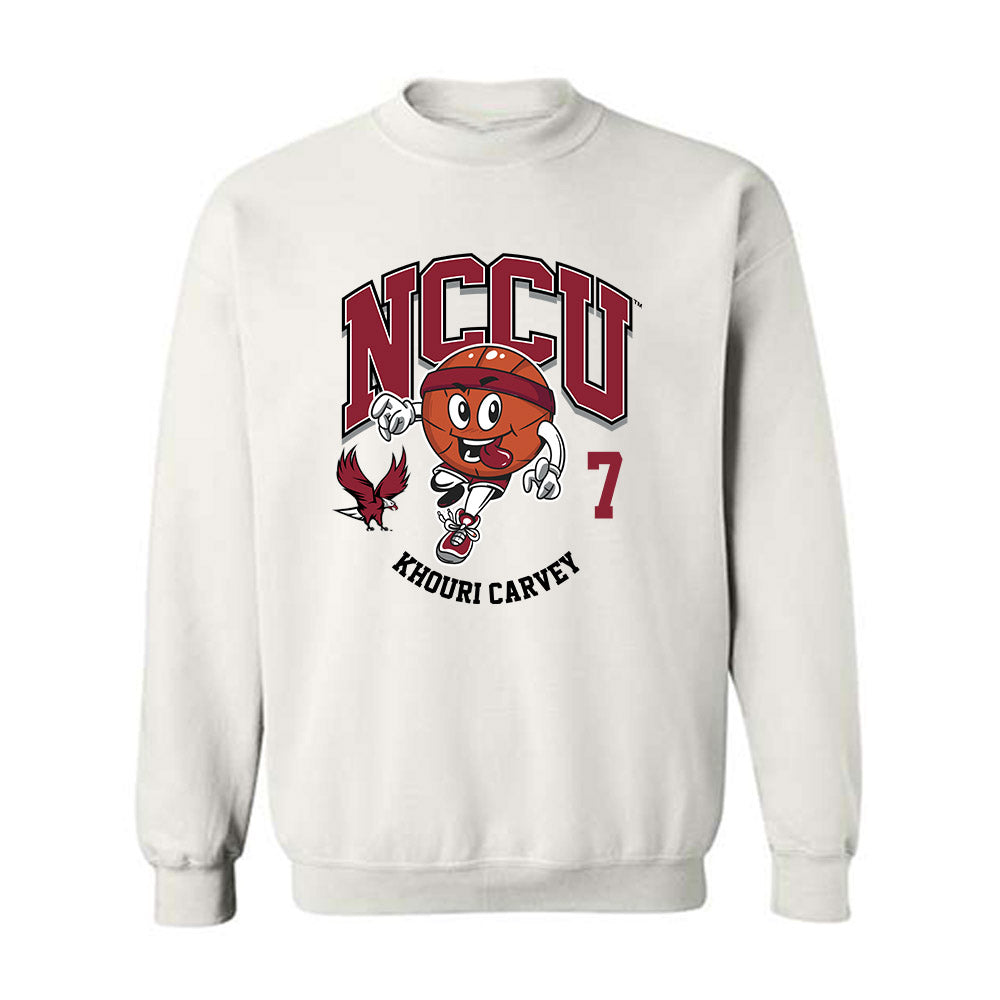 NCCU - NCAA Men's Basketball : Khouri Carvey - Fashion Shersey Crewneck Sweatshirt-0