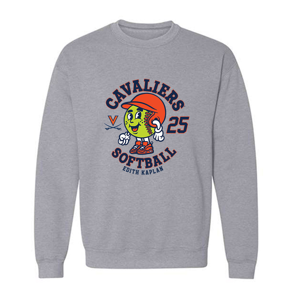 Virginia - NCAA Softball : Edith Kaplan - Fashion Shersey Crewneck Sweatshirt-0
