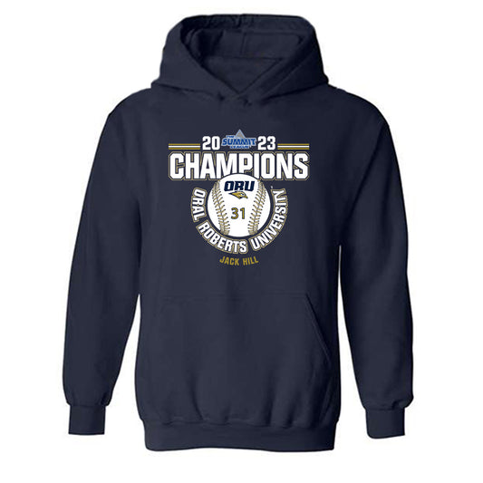 Oral Roberts - NCAA Baseball : Jack Hill - Sports Shersey Hooded Sweatshirt