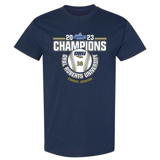 Oral Roberts - NCAA Baseball : Comner Johnson - Sports Shersey T-Shirt-0