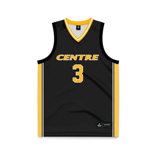 Centre College - NCAA Men's Basketball : Jaxson Banks - Black Basketball Jersey-0