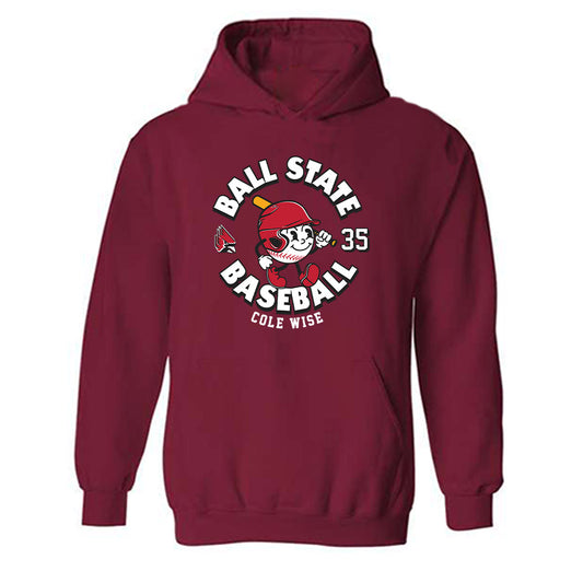 Ball State - NCAA Baseball : Cole Wise - Hooded Sweatshirt Fashion Shersey