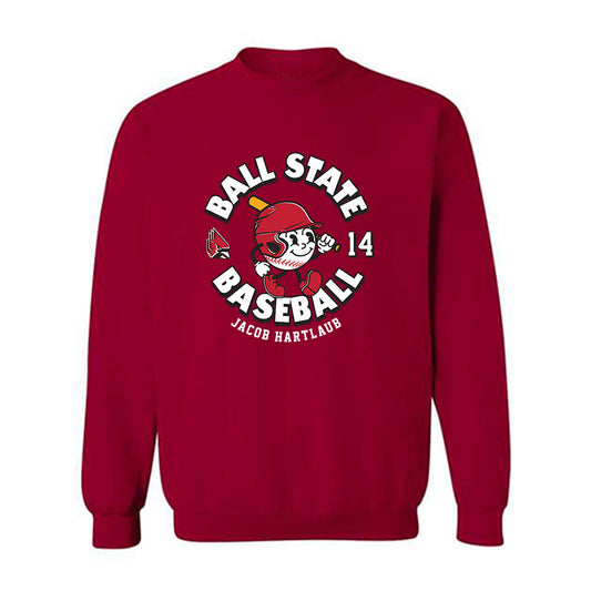 Ball State - NCAA Baseball : Jacob Hartlaub - Crewneck Sweatshirt Fashion Shersey