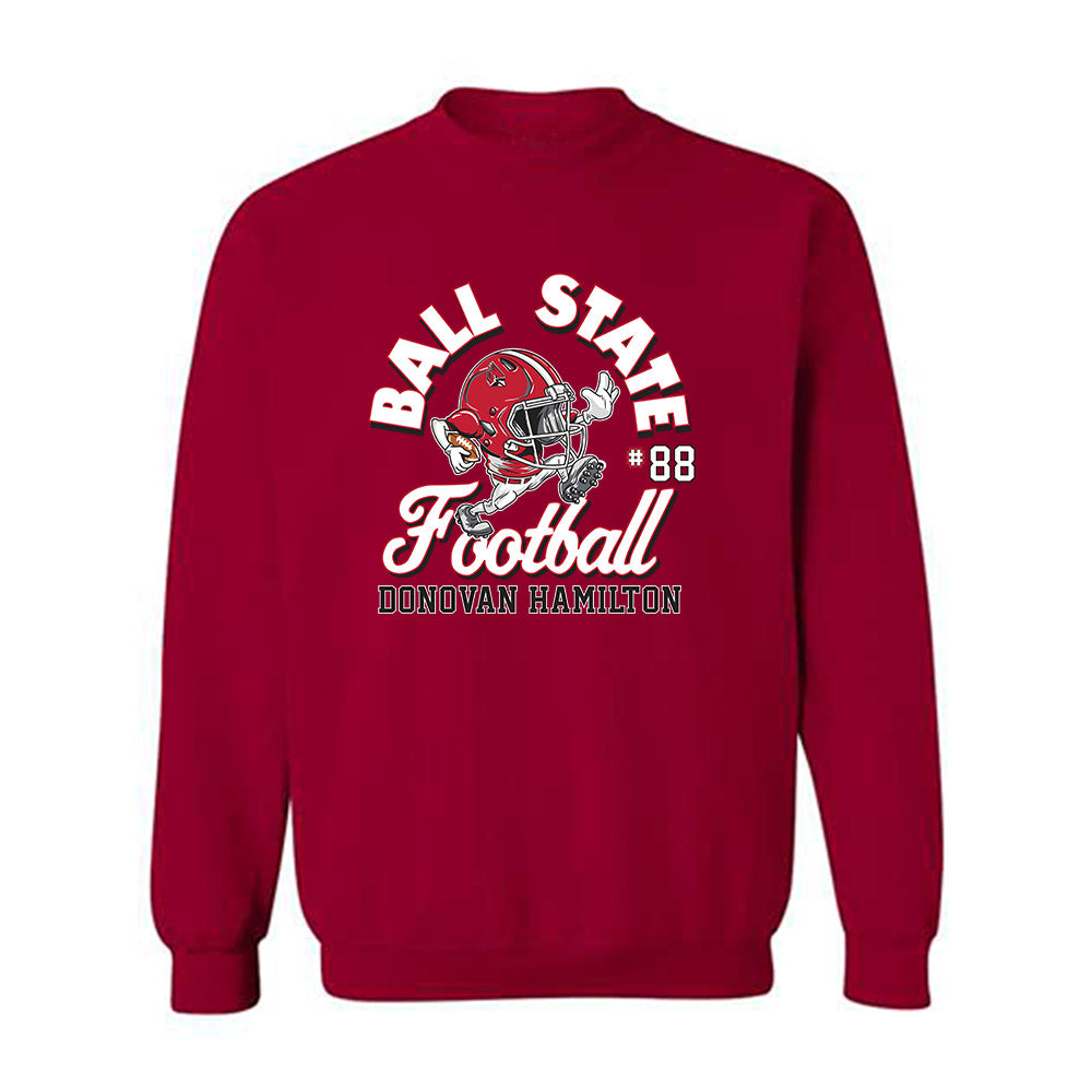 Ball State - NCAA Football : Donovan Hamilton - Fashion Shersey Crewneck Sweatshirt-0