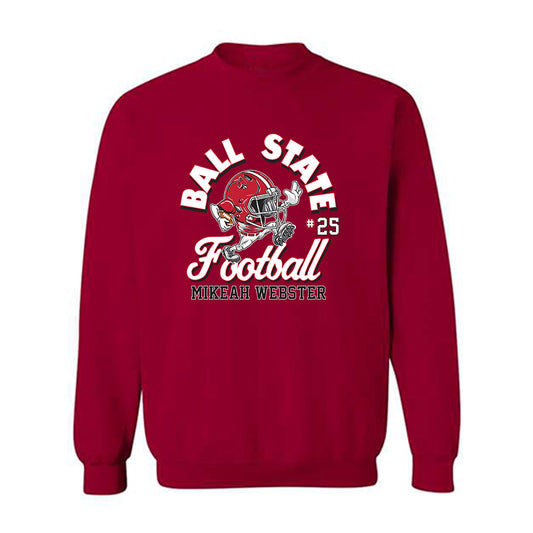 Ball State - NCAA Football : Mikeah Webster - Fashion Shersey Crewneck Sweatshirt-0