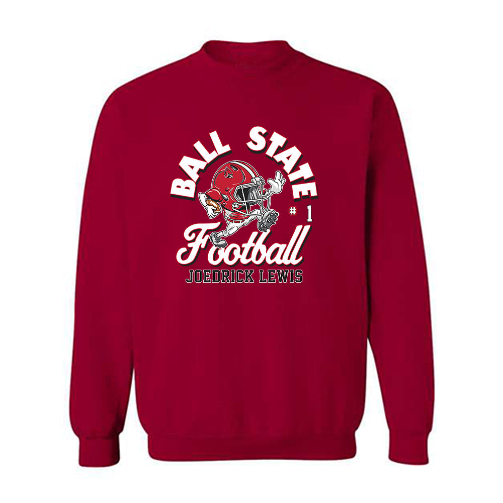 Ball State - NCAA Football : Joedrick Lewis - Fashion Shersey Crewneck Sweatshirt-0