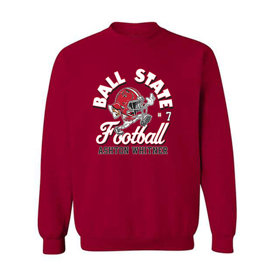 Ball State - NCAA Football : Ashton Whitner - Fashion Shersey Crewneck Sweatshirt-0