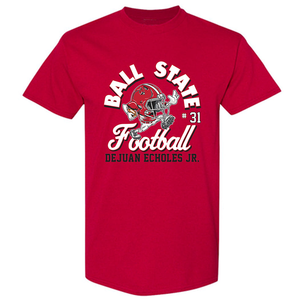 Ball State - NCAA Football : DeJuan Echoles Jr. - Fashion Shersey T-Shirt-0