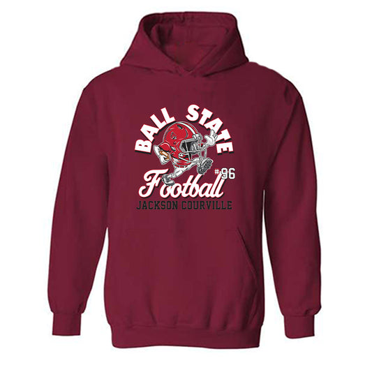 Ball State - NCAA Football : Jackson Courville - Hooded Sweatshirt Fashion Shersey