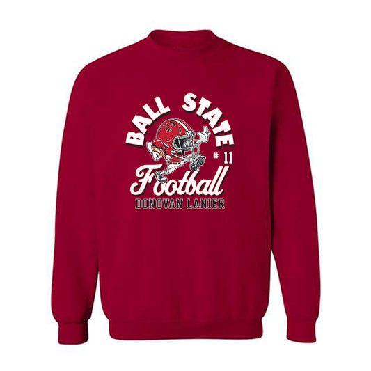 Ball State - NCAA Football : Donovan Lanier - Fashion Shersey Crewneck Sweatshirt-0