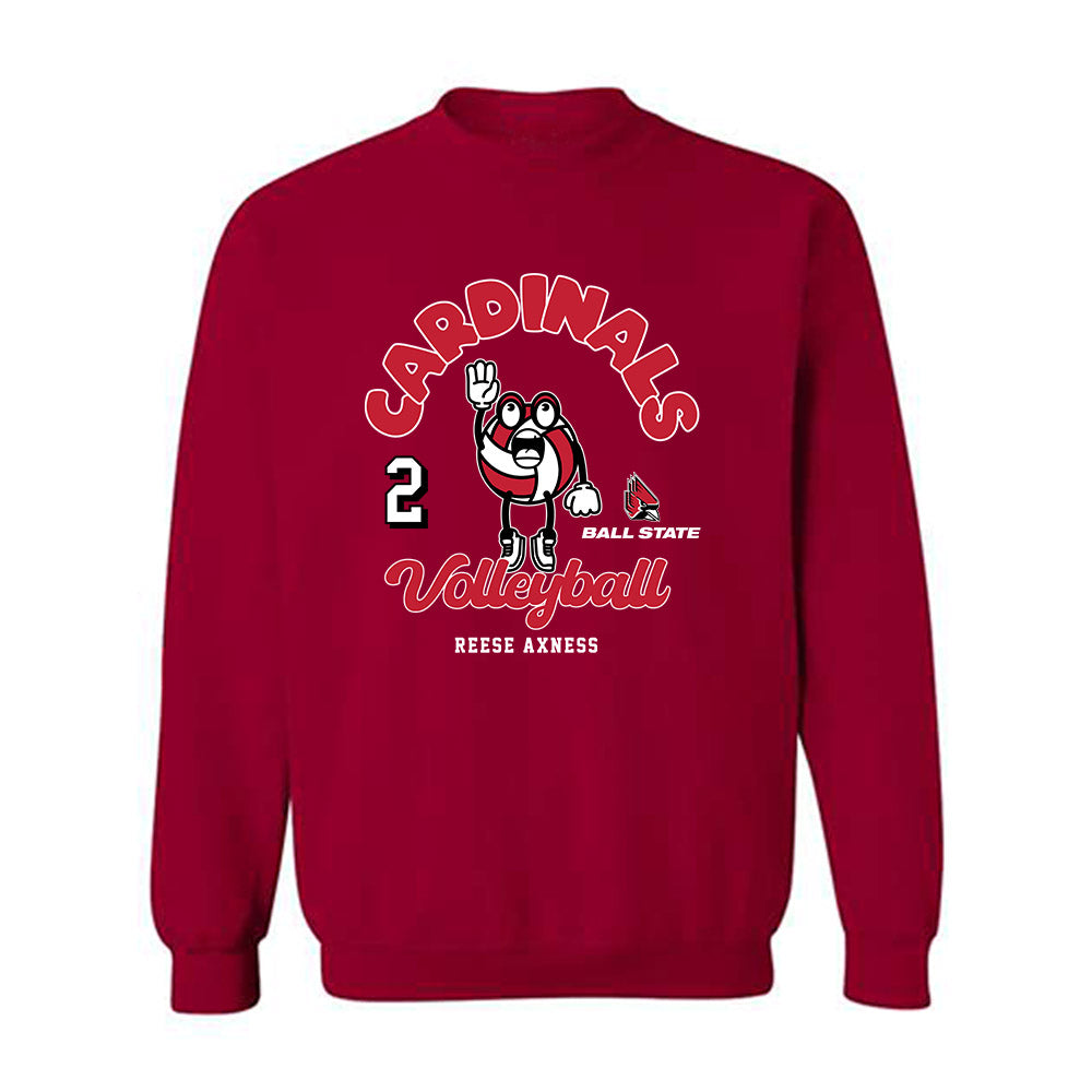 Ball State - NCAA Women's Volleyball : Reese Axness - Fashion Shersey Crewneck Sweatshirt-0