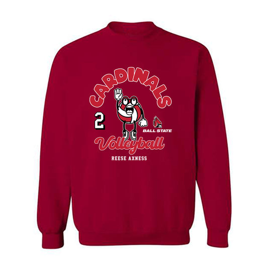 Ball State - NCAA Women's Volleyball : Reese Axness - Fashion Shersey Crewneck Sweatshirt-0