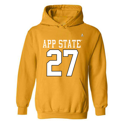 App State - NCAA Football : Mitchell Lake - Replica Shersey Hooded Sweatshirt-0