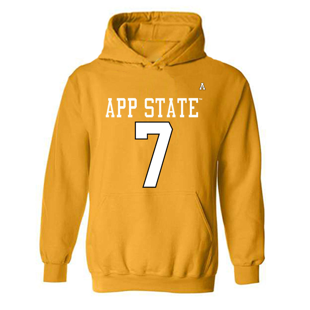 App State - NCAA Football : Jordan Favors - Replica Shersey Hooded Sweatshirt-0