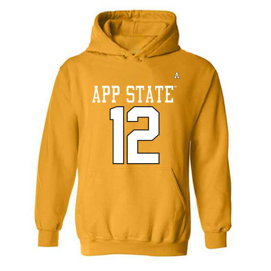 App State - NCAA Football : William Fowles - Replica Shersey Hooded Sweatshirt-0