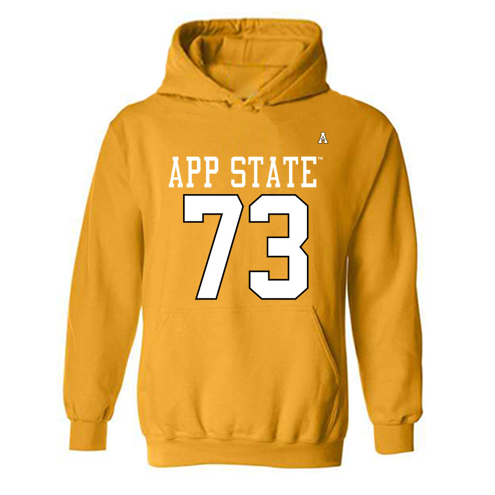 App State - NCAA Football : Will Flowers - Replica Shersey Hooded Sweatshirt-0