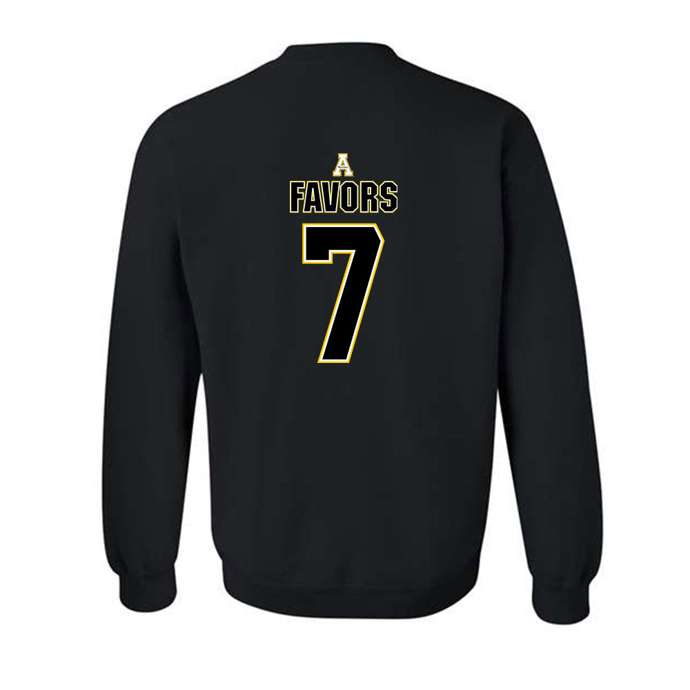 App State - NCAA Football : Jordan Favors - Replica Shersey Crewneck Sweatshirt-1