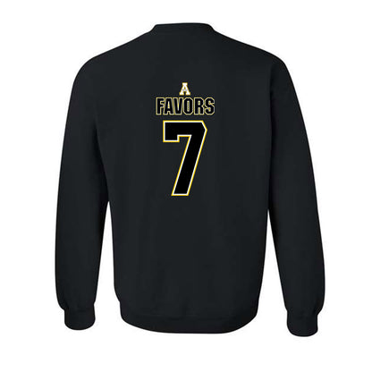 App State - NCAA Football : Jordan Favors - Replica Shersey Crewneck Sweatshirt-1