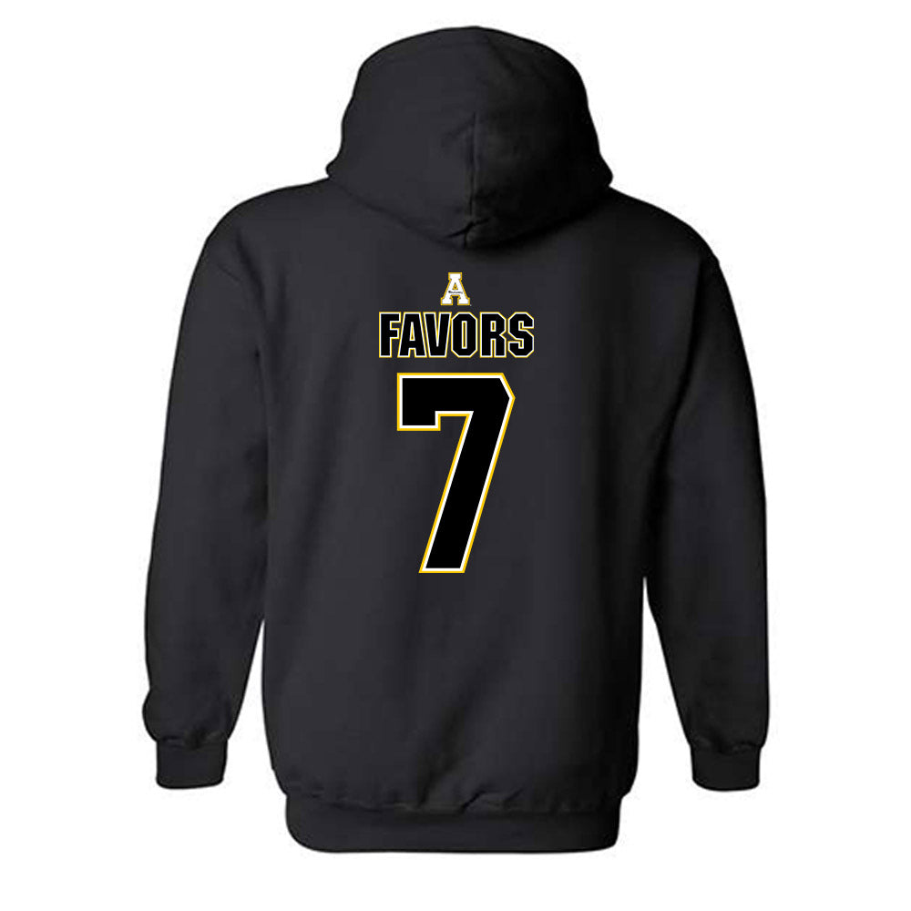 App State - NCAA Football : Jordan Favors - Replica Shersey Hooded Sweatshirt-1