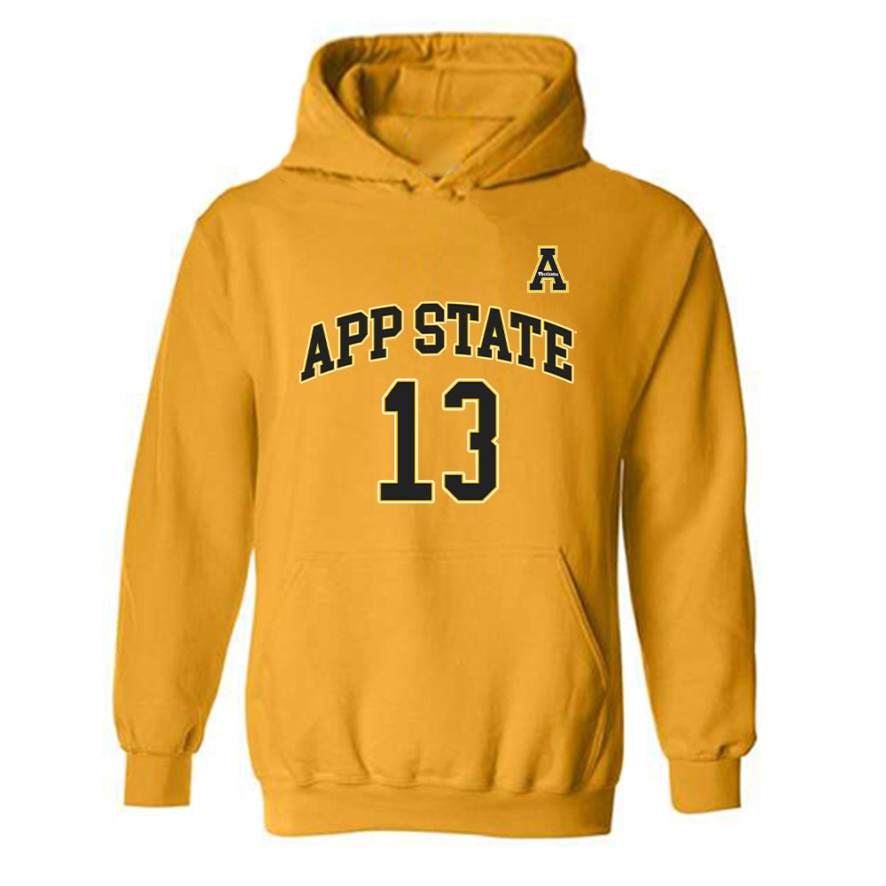 App State - NCAA Men's Basketball : Kasen Jennings - Replica Shersey Hooded Sweatshirt-0