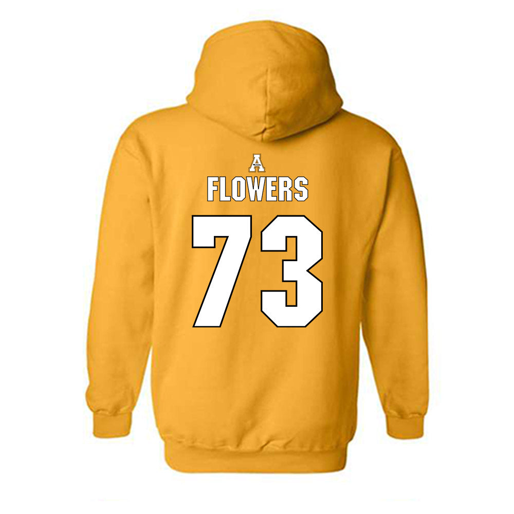 App State - NCAA Football : Will Flowers - Replica Shersey Hooded Sweatshirt-1