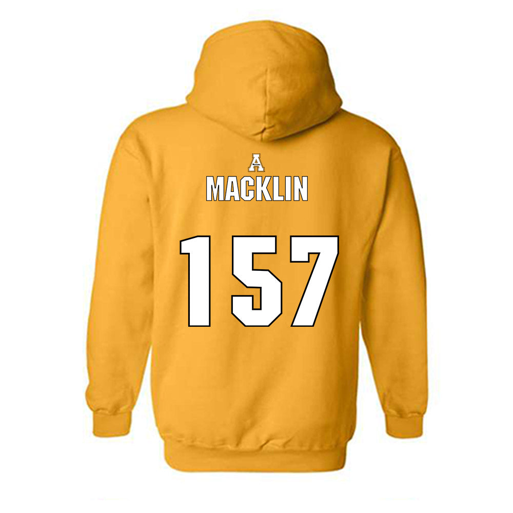 App State - NCAA Wrestling : Desmond Macklin - Replica Shersey Hooded Sweatshirt-1