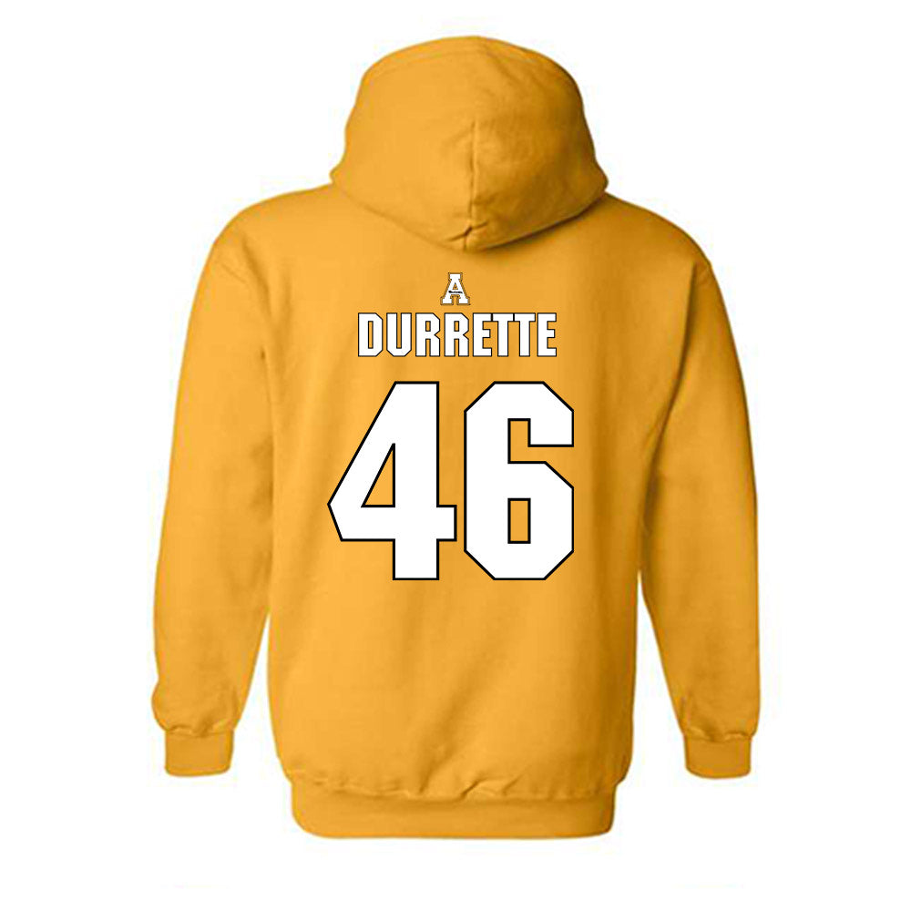 App State - NCAA Football : Damien Durrette - Replica Shersey Hooded Sweatshirt-1
