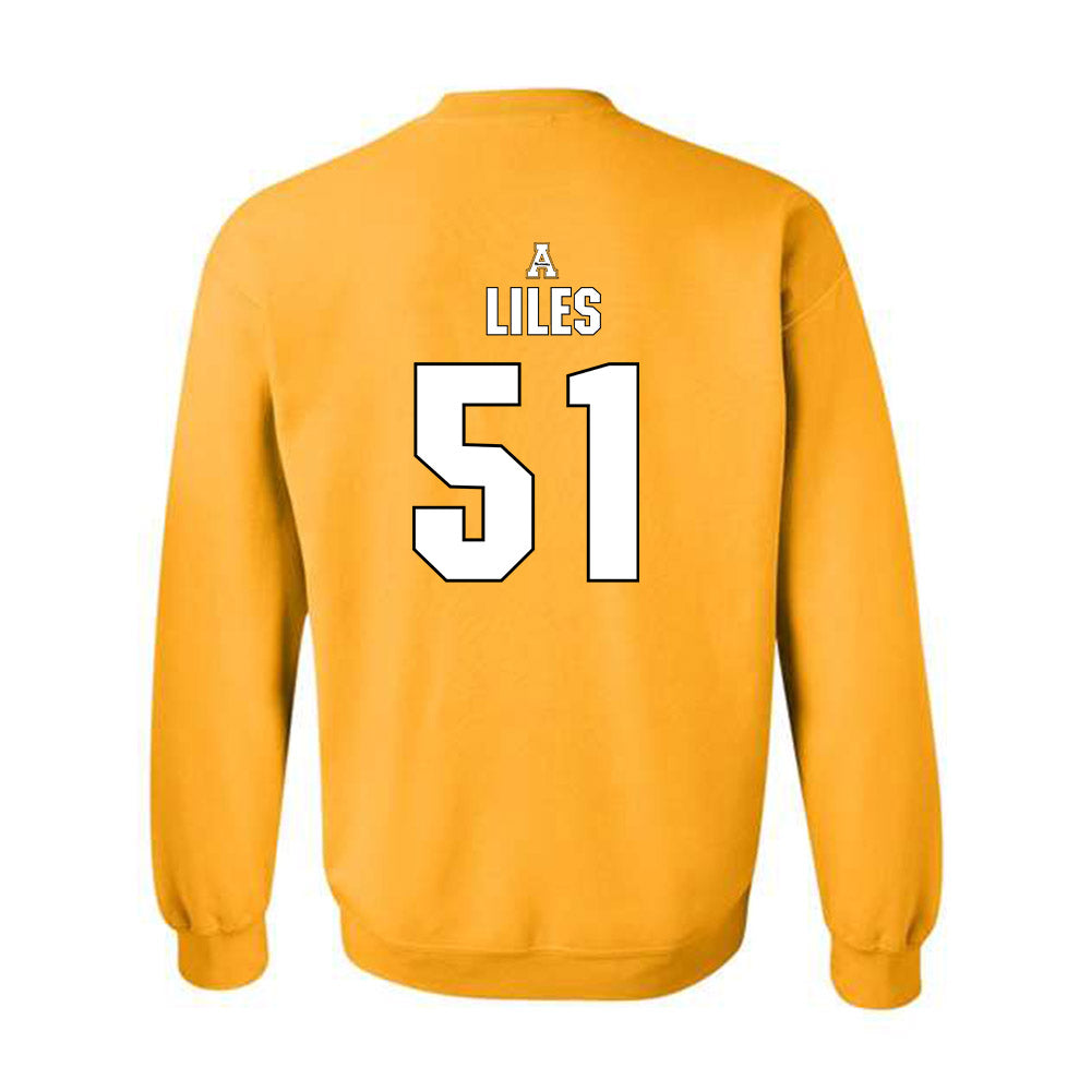 App State - NCAA Football : Kj Liles - Replica Shersey Crewneck Sweatshirt-1
