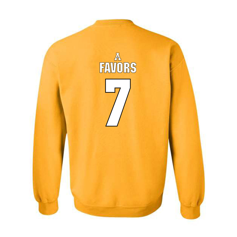 App State - NCAA Football : Jordan Favors - Replica Shersey Crewneck Sweatshirt-1