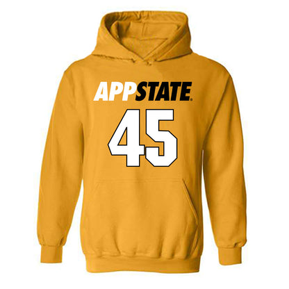 App State - NCAA Football : Nick Campbell - Replica Shersey Hooded Sweatshirt