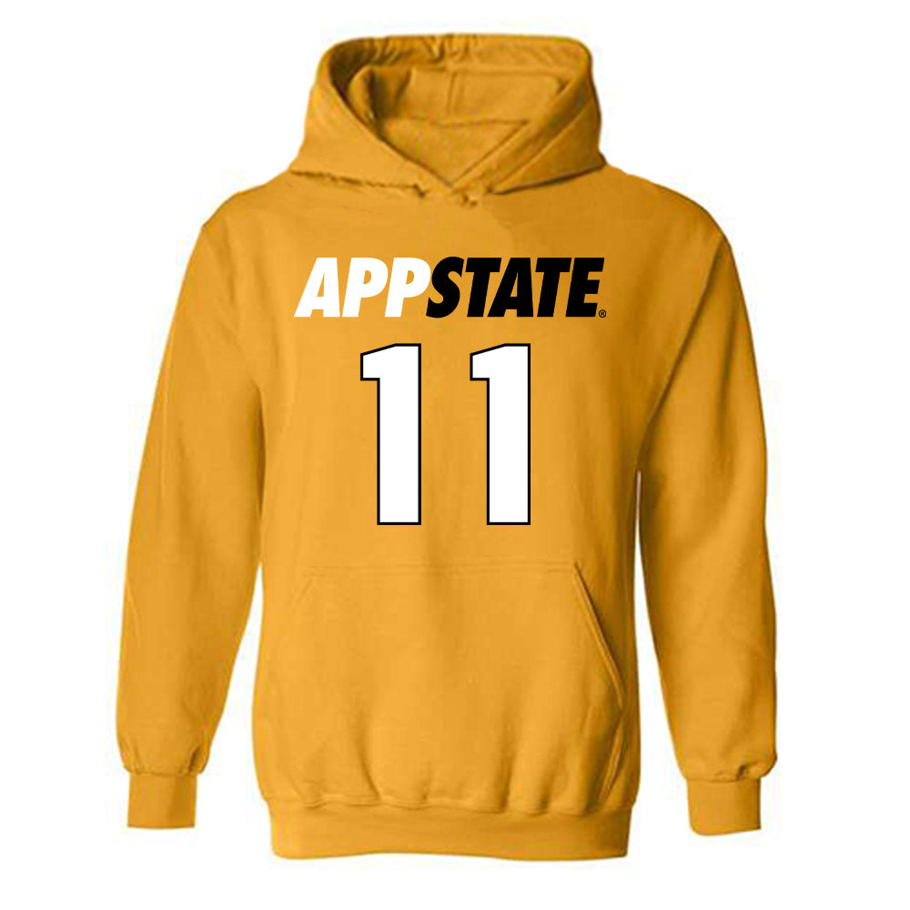 App State - NCAA Men's Basketball : Donovan Gregory - Replica Shersey Hooded Sweatshirt