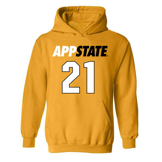 App State - NCAA Football : DJ Burks - Replica Shersey Hooded Sweatshirt