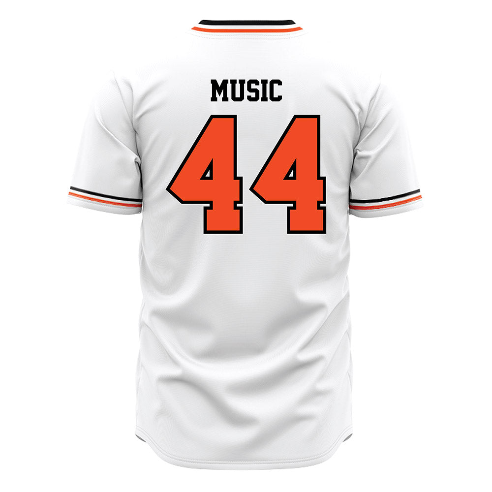 Campbell - NCAA Baseball : Jett Music - White Jersey-1