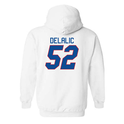 DePaul - NCAA Men's Basketball : Amsal Delalic - Replica Shersey Hooded Sweatshirt-1