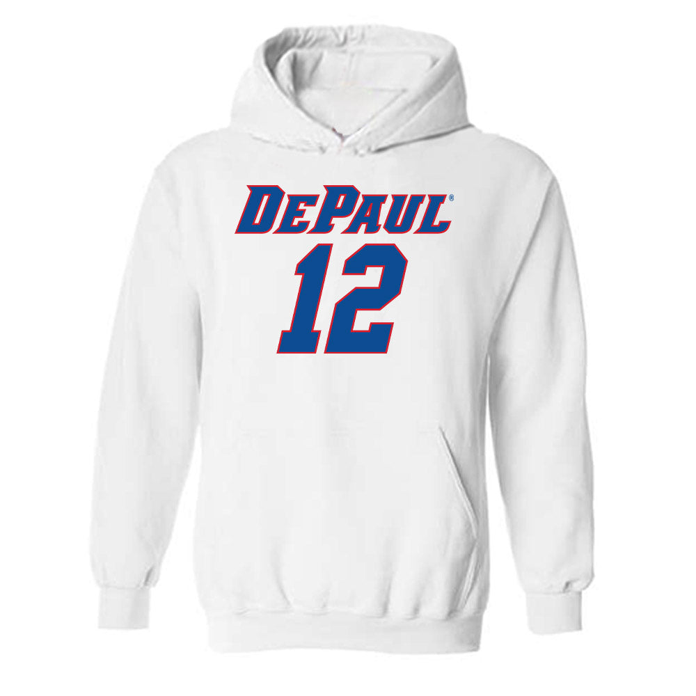 DePaul - NCAA Women's Basketball : Ellery Minch - Replica Shersey Hooded Sweatshirt-0